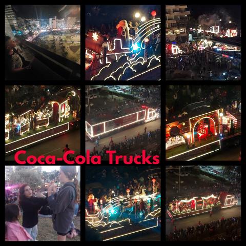Christmas CocaCola trucks collage